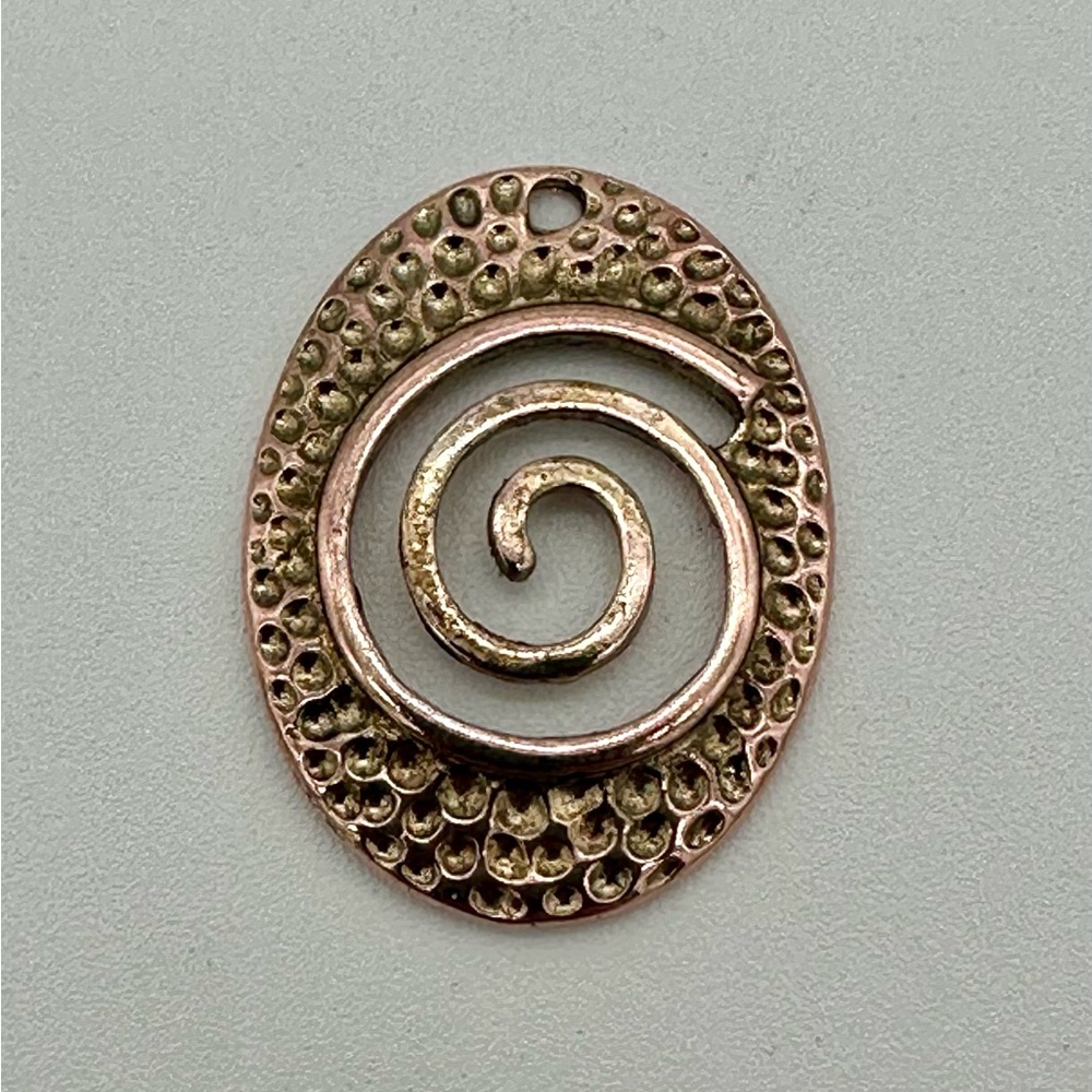 Vintage Hammered Brass Necklace Pendant